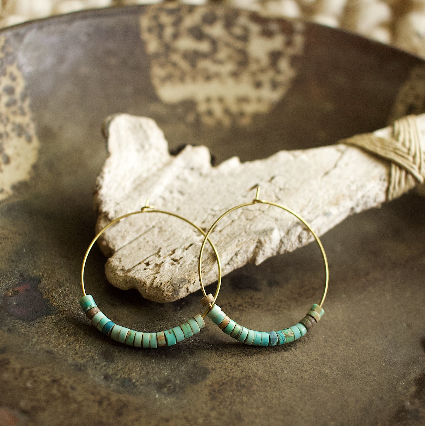 Terra Turquoise Hoops