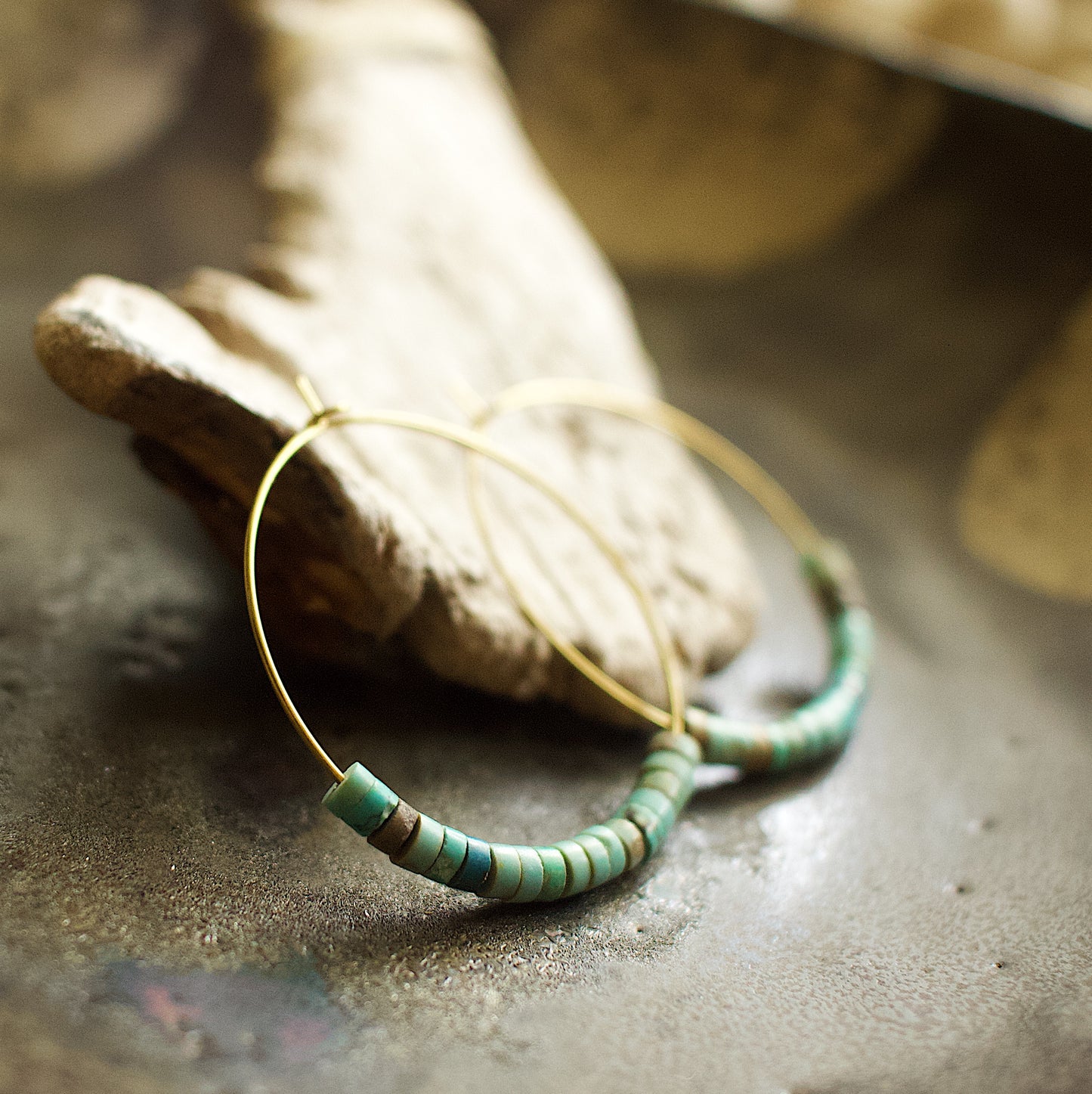 Terra Turquoise Hoops