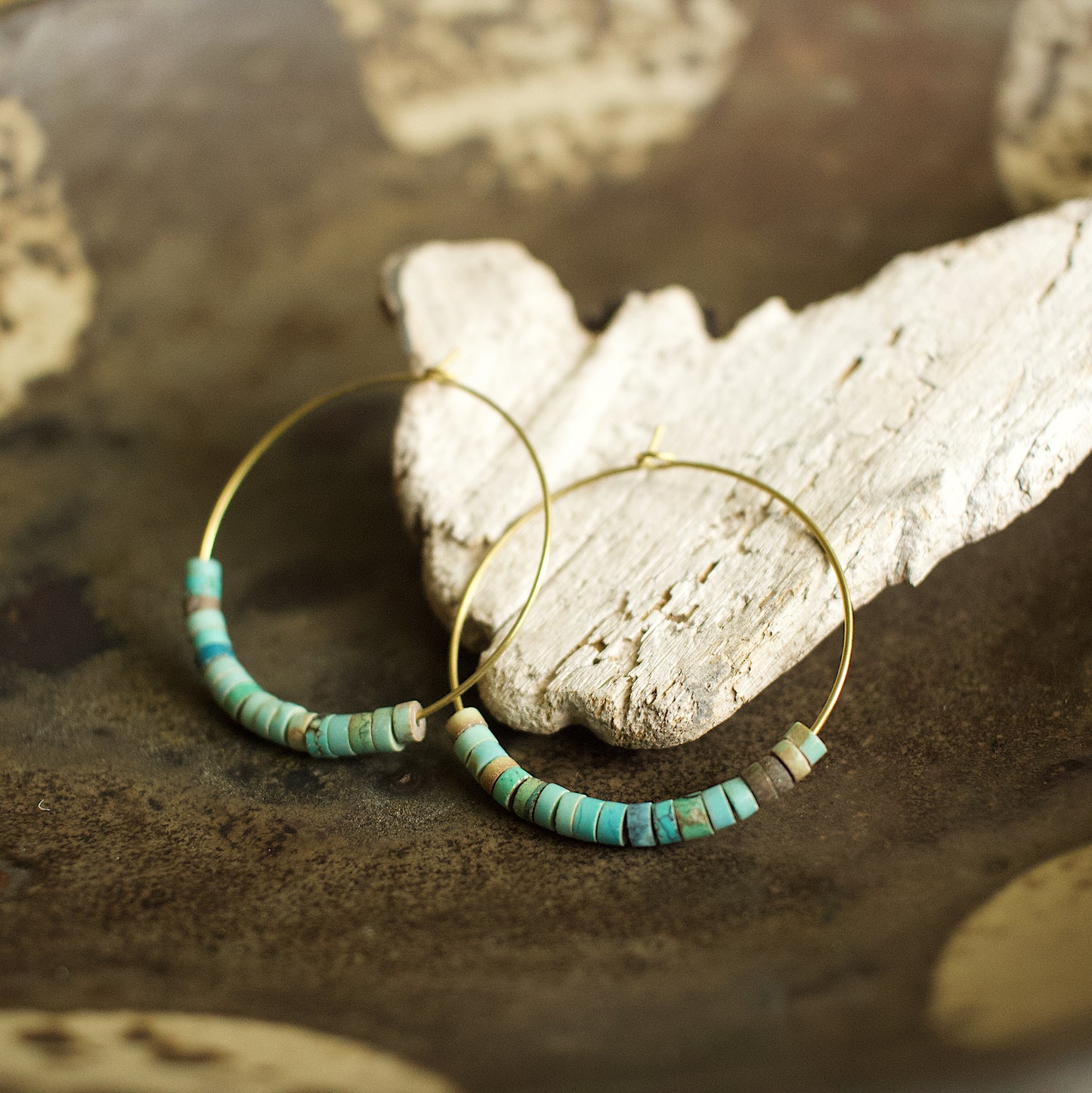 Terra Turquoise Hoops